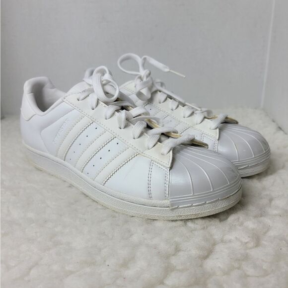 Adidas Superstar Men's Sneaker Size 8.5 Triple White Trainer Shoes - Picture 1 of 10